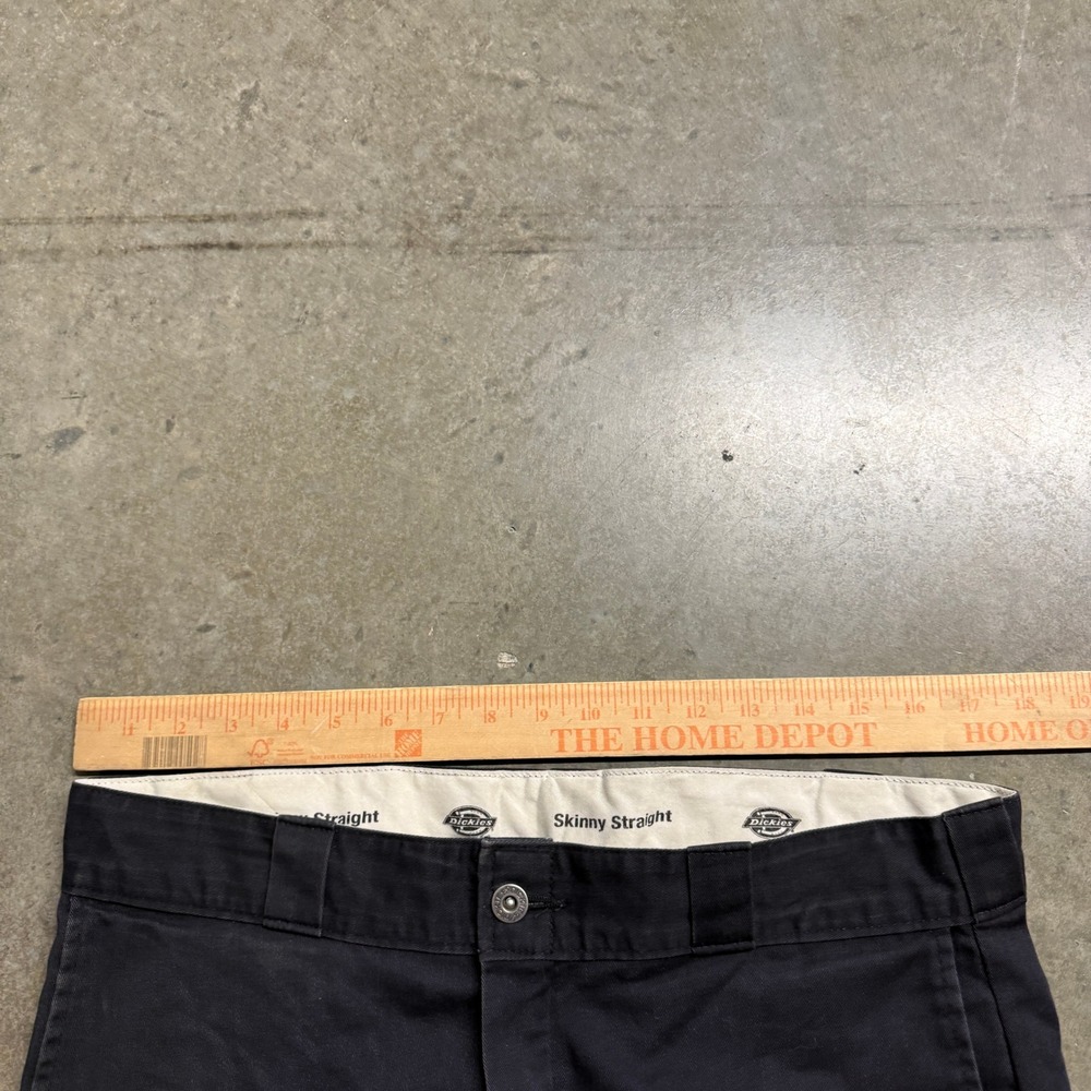 Dickies Mens Skinny Straight Double Knee Work Pants Black WP811 34x30 - Picture 6 of 7